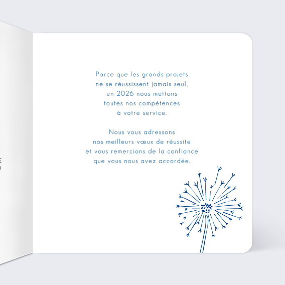 Carte de vœux entreprise Envolée Intérieur Droit