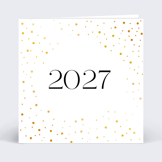 Carte de Voeux Particuliers Dorure pois année