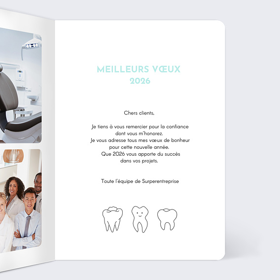 Carte de vœux entreprise Toutes ses Dents Intérieur Droit