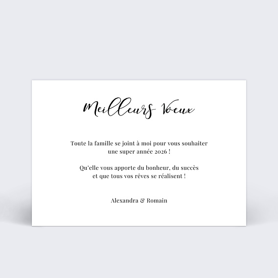 Carte de voeux Calligraphie Meilleurs Voeux Verso