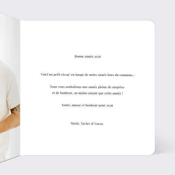 Carte de voeux Calligraphie Elegante Intérieur Droit