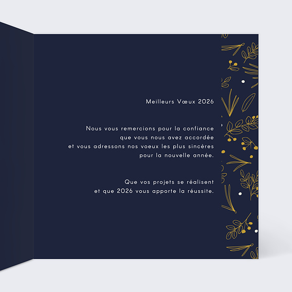 Carte de vœux entreprise Champêtre Intérieur Droit