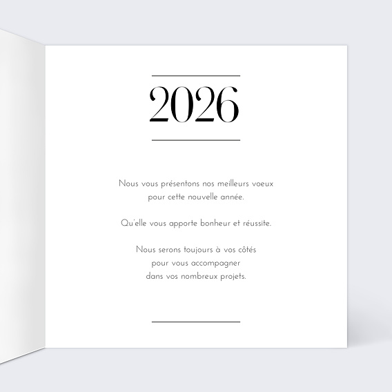 Carte de vœux entreprise Dorure Couronne Année Intérieur Droit