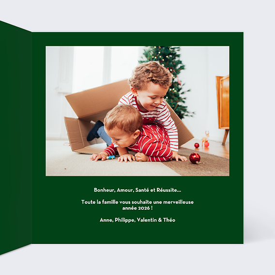 Carte de voeux Découpe Couronne Intérieur Droit