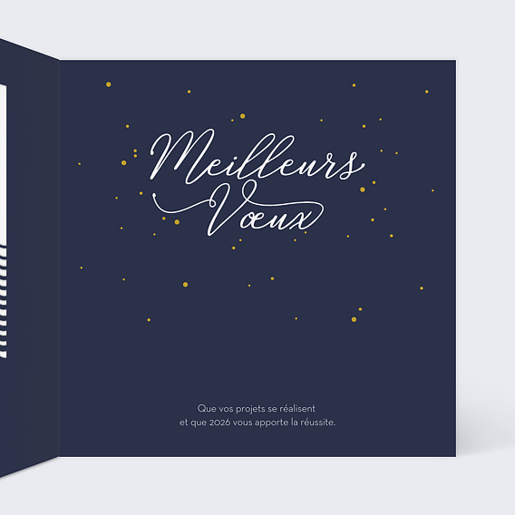 Carte de vœux entreprise Découpe Constellation Intérieur Droit