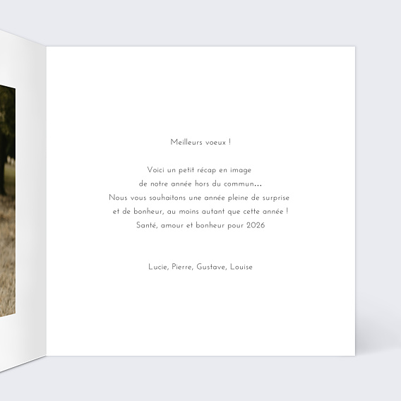 Carte de voeux Dorure Cadre 4 photos Intérieur Droit