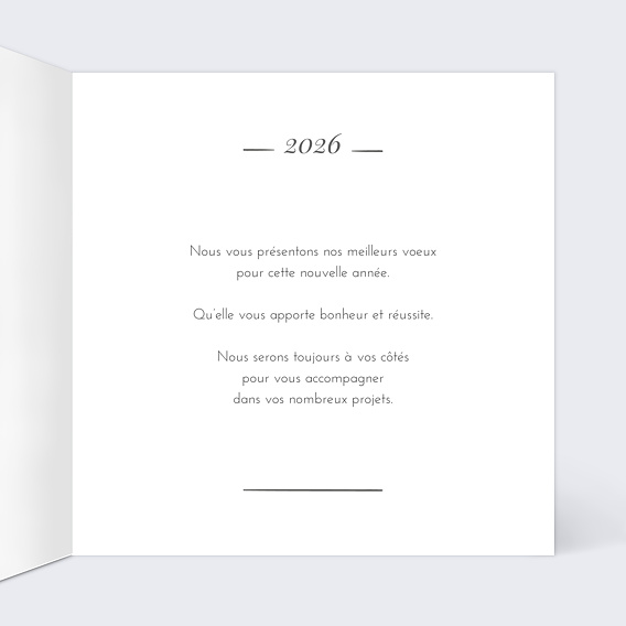 Carte de vœux entreprise Dorure Couronne Slogan Intérieur Droit