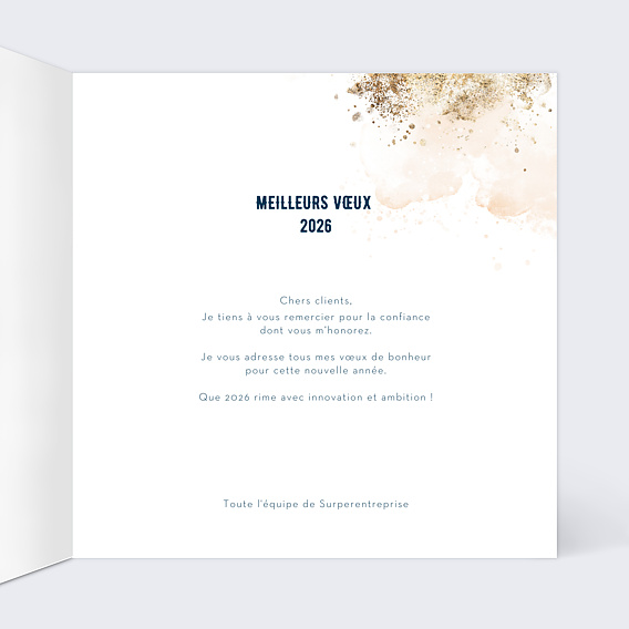 Carte de vœux entreprise Dorure Mystique Intérieur Droit