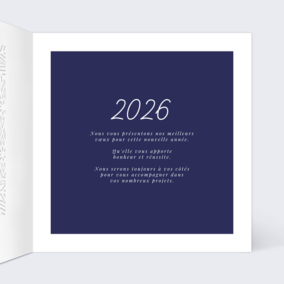 Carte de vœux entreprise Découpe Flocons Intérieur Droit