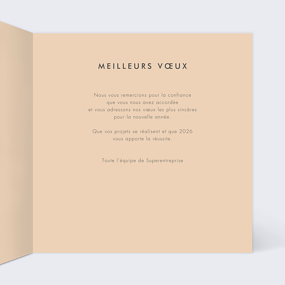 Carte de vœux entreprise Noël Suspendu Intérieur Droit