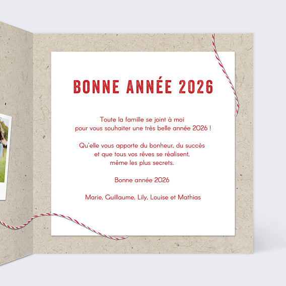 Carte de voeux Polaroid  Intérieur Droit