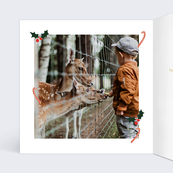 Carte de voeux Décorations de Noël Intérieur Gauche