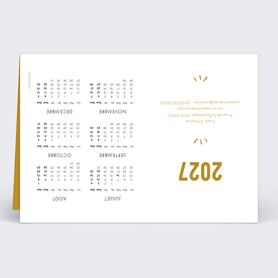 Carte de Voeux Entreprise Calendrier Typographie