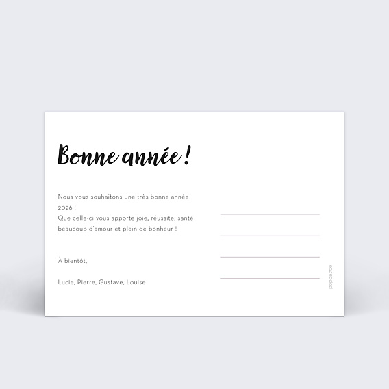 Carte de voeux Grand Cadre blanc Verso