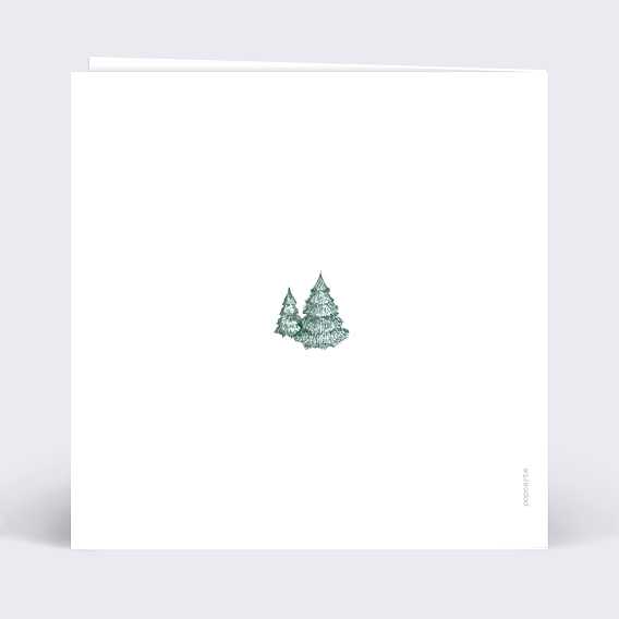 Carte de Voeux Particuliers Découpe Sapins enneigés