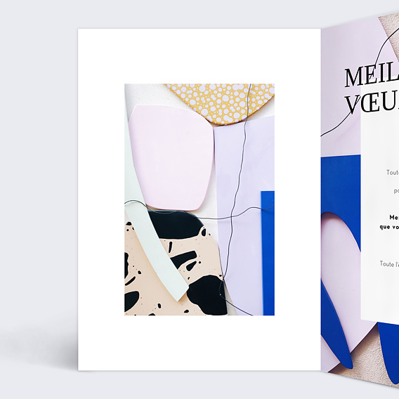 Carte de vœux entreprise Art Moderne Intérieur Gauche