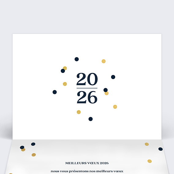 Carte de vœux entreprise Calendrier Pois Intérieur Gauche