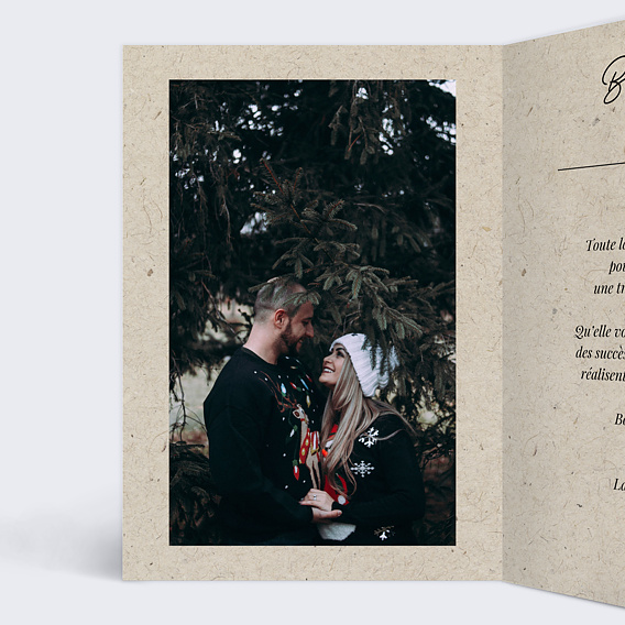 Carte de voeux Esprit Chiné Intérieur Gauche