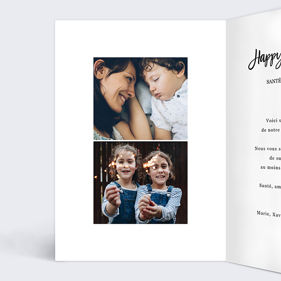 Carte de voeux Multiphoto Chic Intérieur Gauche