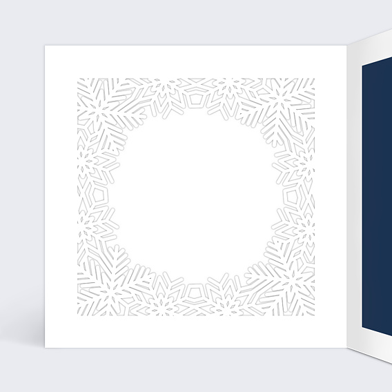 Carte de vœux entreprise Découpe Flocons Intérieur Gauche