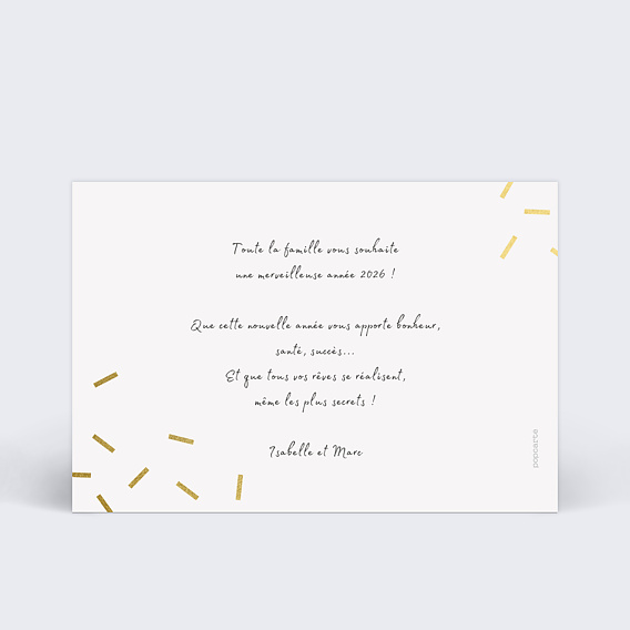 Carte de voeux Chic Blond Verso