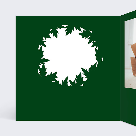 Carte de voeux Découpe Couronne Intérieur Gauche