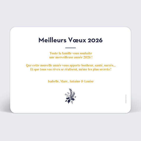 Carte de Voeux Particuliers Branche de houx