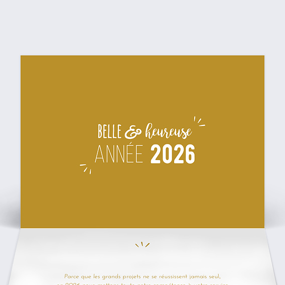 Carte de vœux entreprise Calendrier Typographie Intérieur Gauche