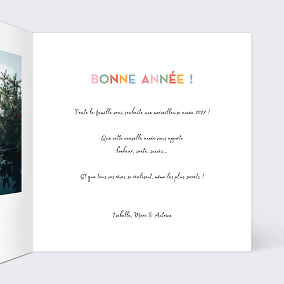 Carte de Voeux Particuliers Lettres colorées