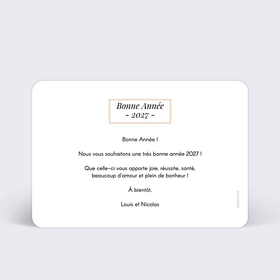 Carte de Voeux Particuliers Etiquette poudrée