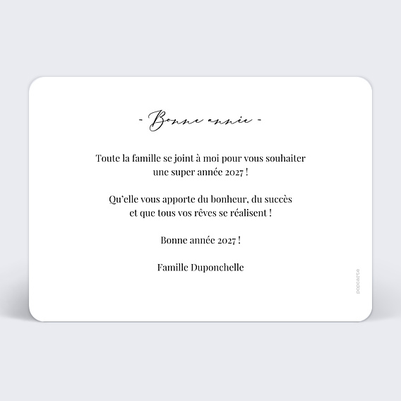 Carte de Voeux Particuliers Tirets Bonne Année