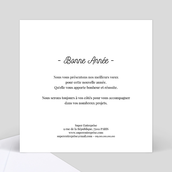 Carte de vœux entreprise Tirets Verso