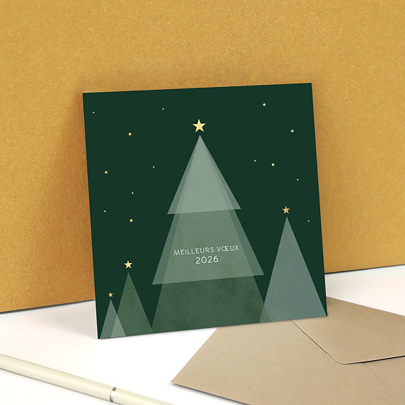 Carte de Voeux Entreprise Sapin Valeurs