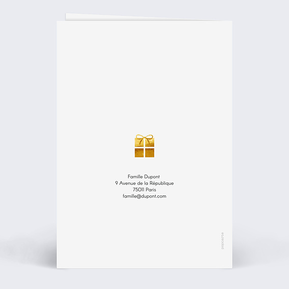 Carte de voeux Cadeau Photo Verso