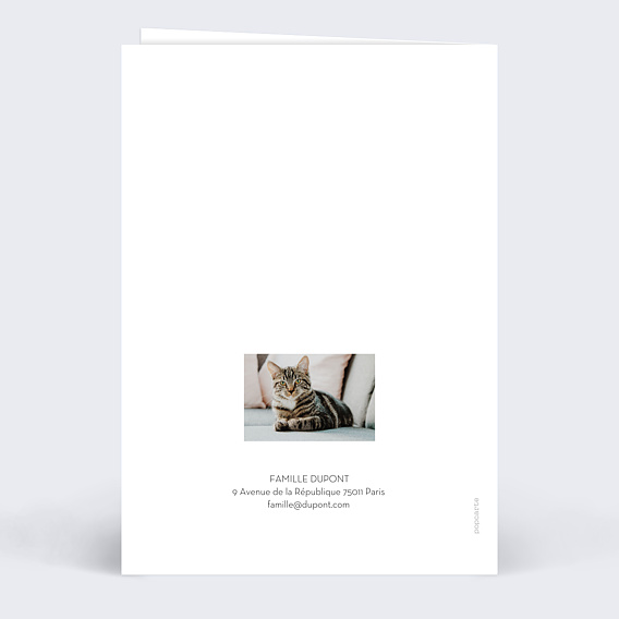 Carte de voeux Typo Chic Verso