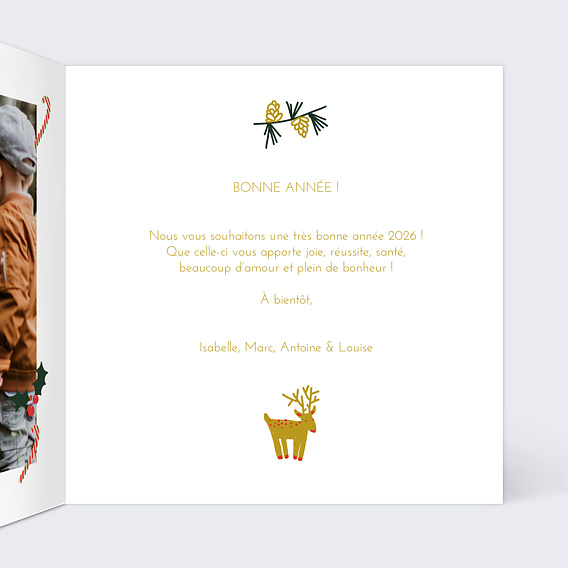 Carte de voeux Décorations de Noël Intérieur Droit