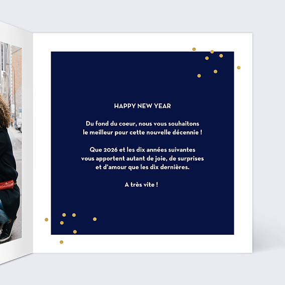 Carte de voeux Multiphoto Bleu Intérieur Droit