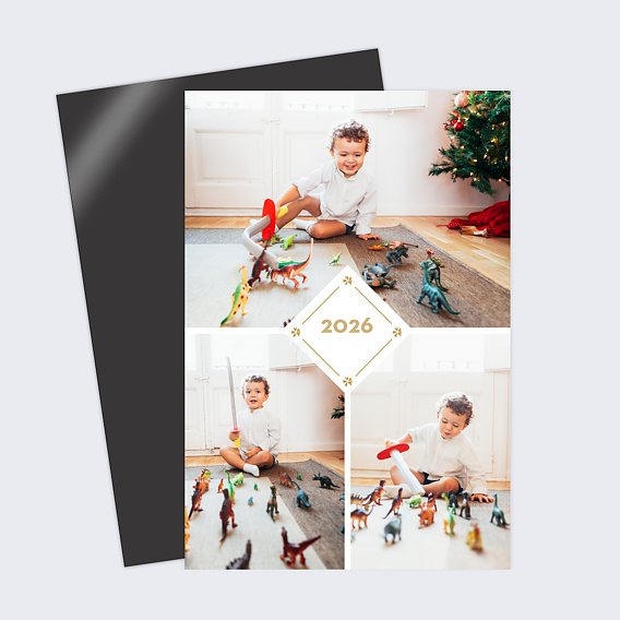 Carte de voeux Losange fleuri