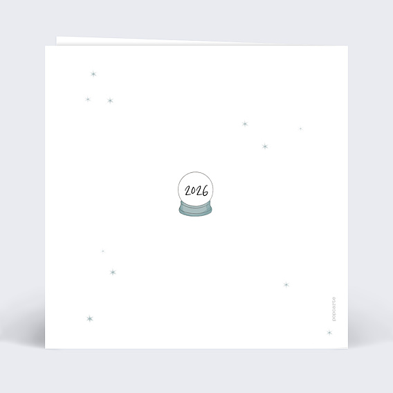 Carte de voeux Découpe Boule de Neige Verso