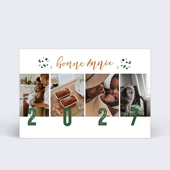Carte de Voeux Particuliers Feuilles étoilées