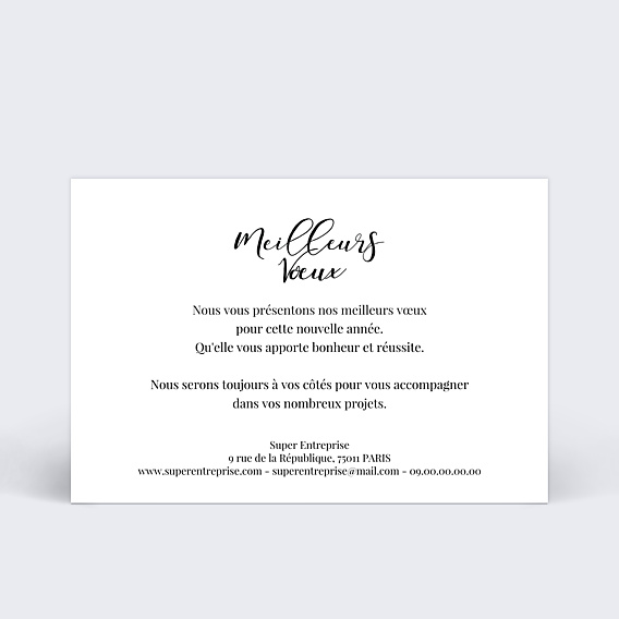 Carte de Voeux Entreprise Calligraphie chic