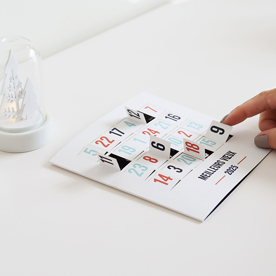 Carte de vœux entreprise Découpe Calendrier de l'Avent Après 4