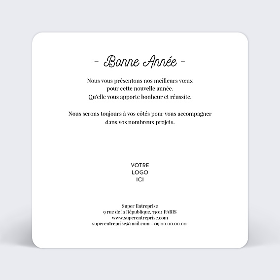 Carte de Voeux Entreprise Tirets