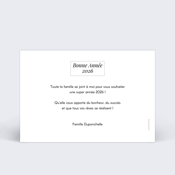 Carte de voeux Etiquette Verso