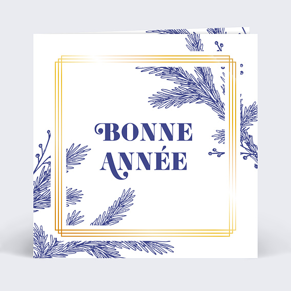 Carte de vœux entreprise Dorure Cadre Gravure Recto