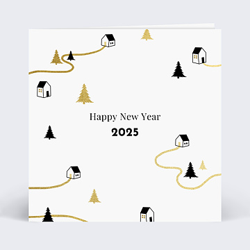 Carte de Voeux Particuliers Joli village