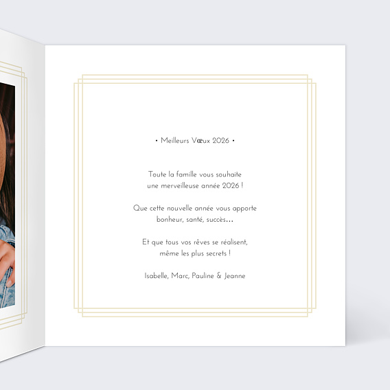 Carte de voeux Dorure cadre multiphoto Intérieur Droit