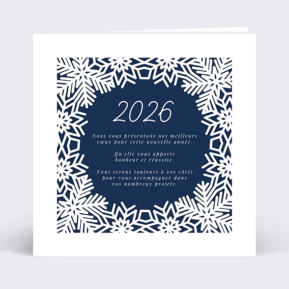 Carte de vœux entreprise Découpe Flocons Recto