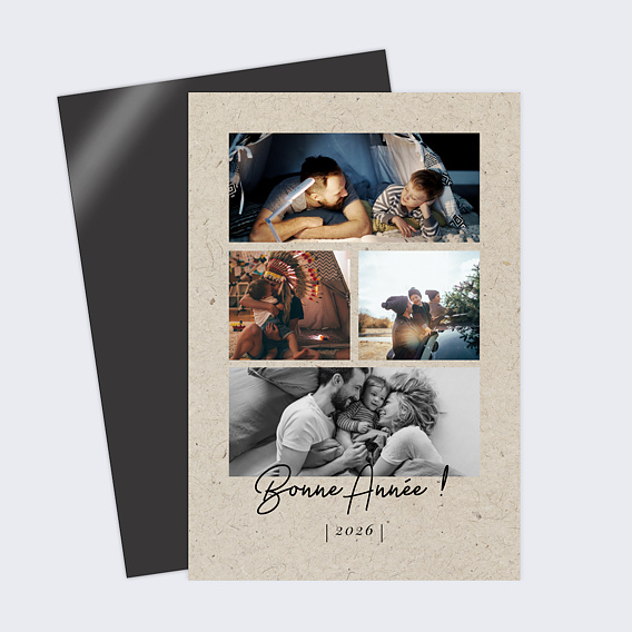 Carte de Voeux Particuliers Esprit Chiné 4 photos