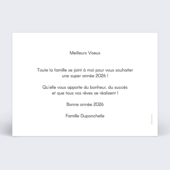 Carte de voeux Charme classique Verso